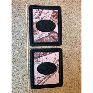 Set of 2 of Browning Pink Camo Rubber Utility Floor Mat Buckmark Logo